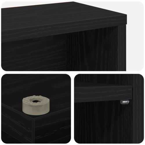 Кабинет за CD 2 бр. Черен дъб 33 x 23,5 x 97,5 см