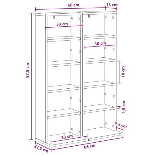 Кабинет за CD 2 бр. Черен дъб 33 x 23,5 x 97,5 см