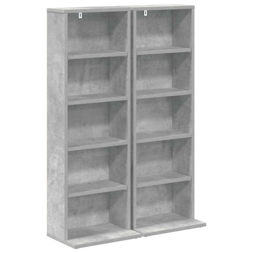 Кабинет за CD 2 бр. Бетонно сиво 33 x 23,5 x 97,5 см