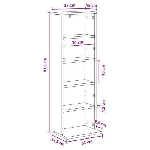 Кабинет за CD Дъб артизан 33 x 23,5 x 97,5 см