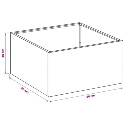 Градинска саксия Черно 60 x 60 x 40 cm