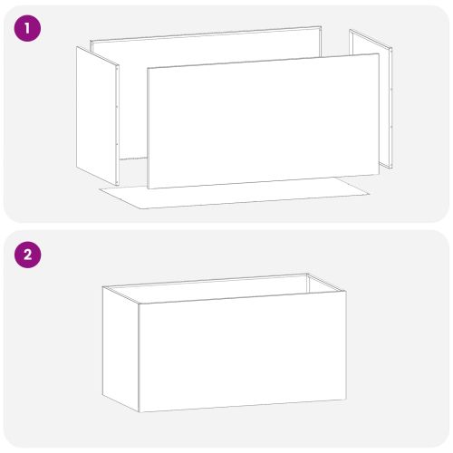 Градинска саксия Черно 80 x 50 x 50 см