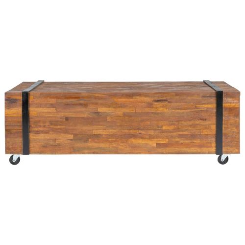 Маса за кафе, 110x45x38 cм, тиково дърво масив