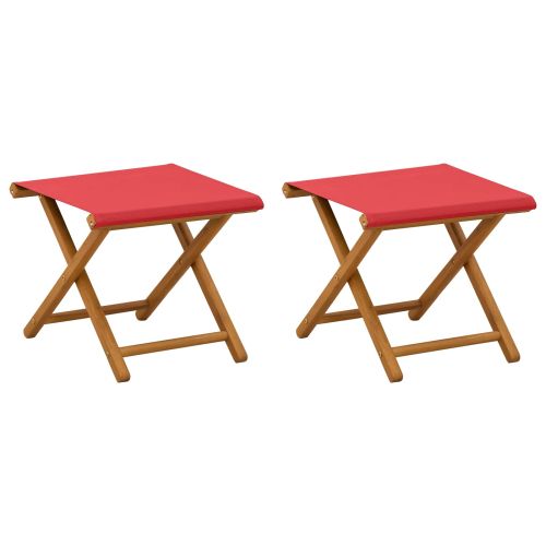 Шезлонг 2 pcs Плътно евкалиптово дърво Червено