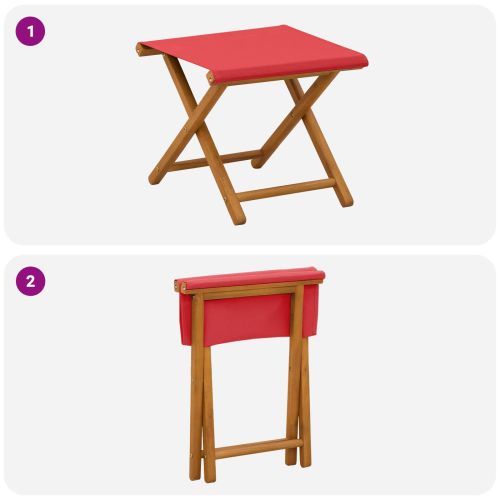 Шезлонг 2 pcs Плътно евкалиптово дърво Червено