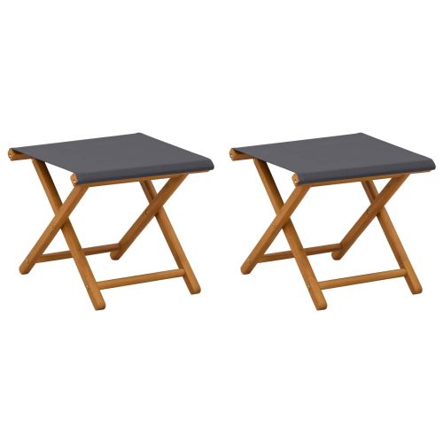Шезлонг 2 pcs Плътно евкалиптово дърво Сиво