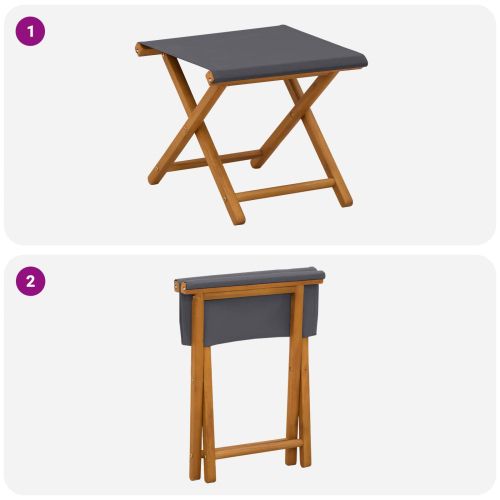 Шезлонг 2 pcs Плътно евкалиптово дърво Сиво