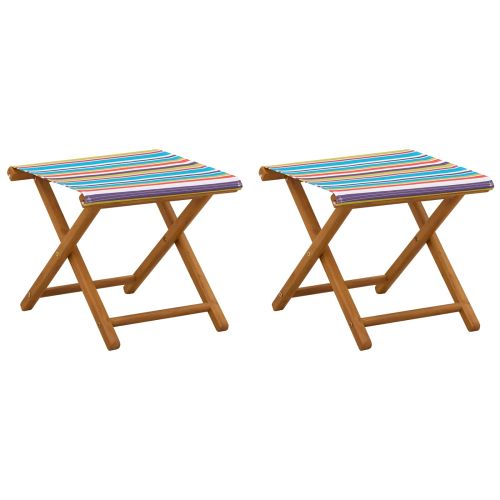 Шезлонг 2 pcs Плътно евкалиптово дърво Многоцветен