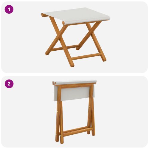 Шезлонг 2 pcs Плътно евкалиптово дърво Кремаво