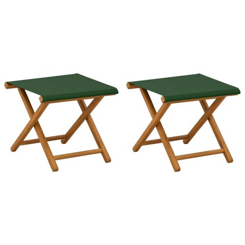 Шезлонг 2 pcs Плътно евкалиптово дърво Зелено
