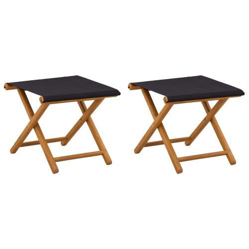 Шезлонг 2 pcs Плътно евкалиптово дърво Черно