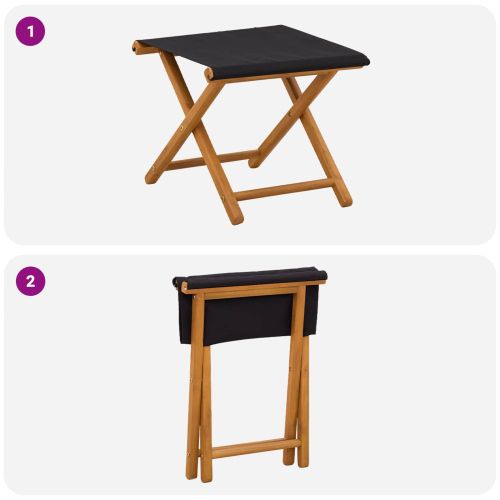 Шезлонг 2 pcs Плътно евкалиптово дърво Черно