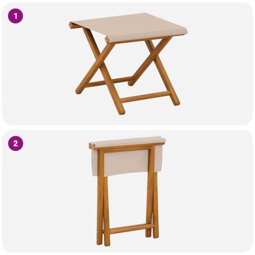 Шезлонг 2 pcs Плътно евкалиптово дърво Бежово