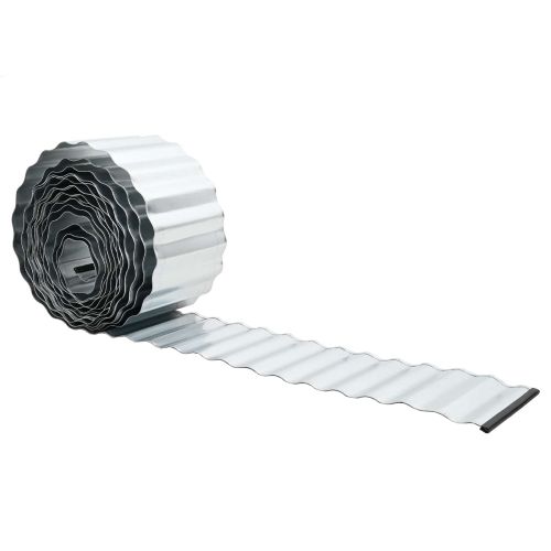 vidaxl Ограда за трева 10 м x 30 см Поцинкована стомана Сребристо