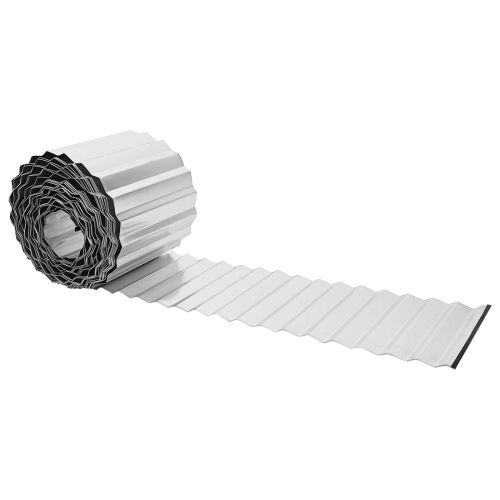 vidaxl Ограда за трева 5 м x 10 см Поцинкована стомана Сребристо