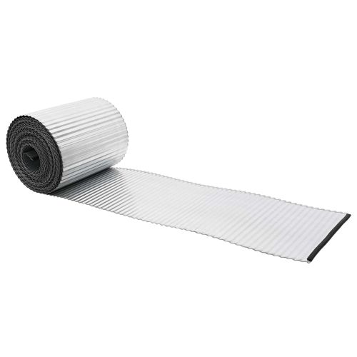 vidaxl Ограда за трева 20 м x 15 см Поцинкована стомана Сребристо