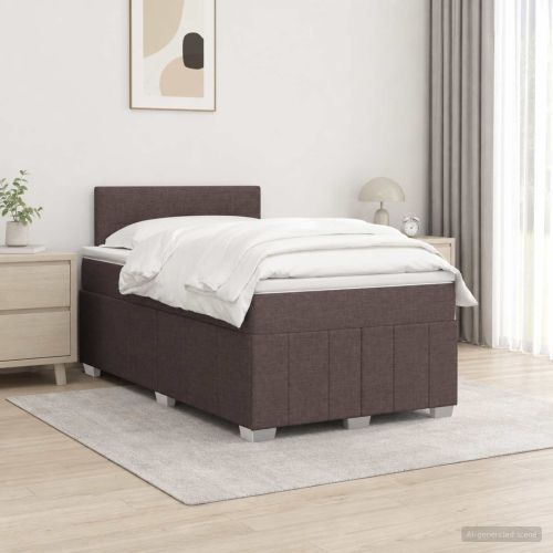 Континентално легло с матрак Тъмен кафяв 120 x 190 cm Текстил