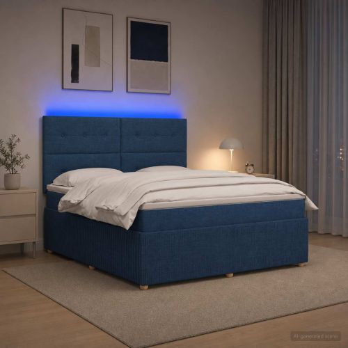LED легло с матрак с LED ленти Синьо 140 x 200 cm Текстил