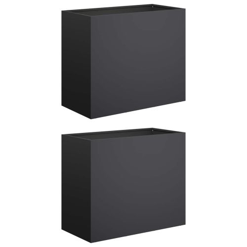 Градинска саксия 2 бр. Черно 60 x 30 x 40 см