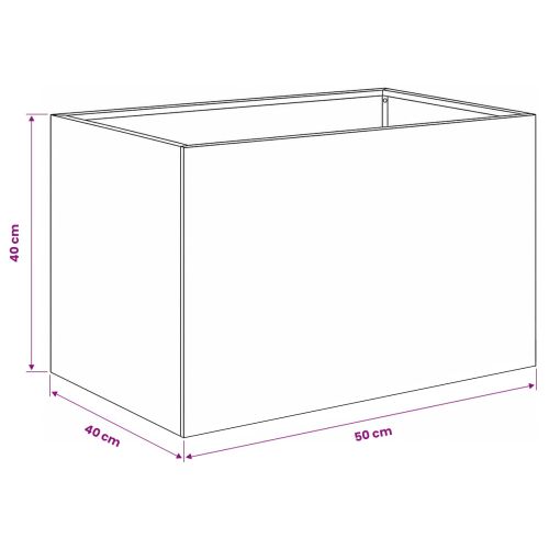 Градинска саксия Сребристо 50 x 40 x 40 см Неръждаема стомана