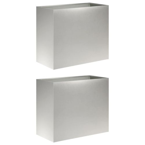 Градинска саксия 2 бр. Сребристо 60 x 30 x 40 см