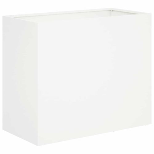 Градинска саксия Бяло 60 x 30 x 50 см Студено валцована стомана