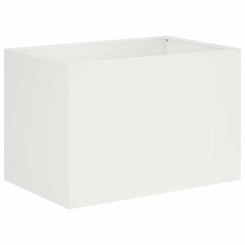 Градинска саксия Бяло 50 x 40 x 40 см Студено валцована стомана