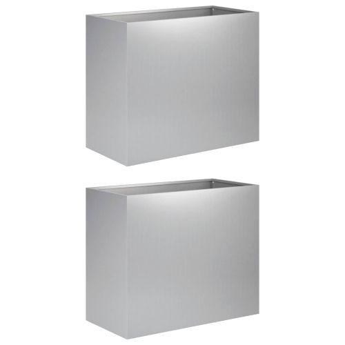 Градинска саксия 2 бр. Сребристо 60 x 30 x 50 см