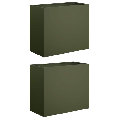 Градинска саксия 2 бр. Маслиненозелено 60 x 30 x 50 см