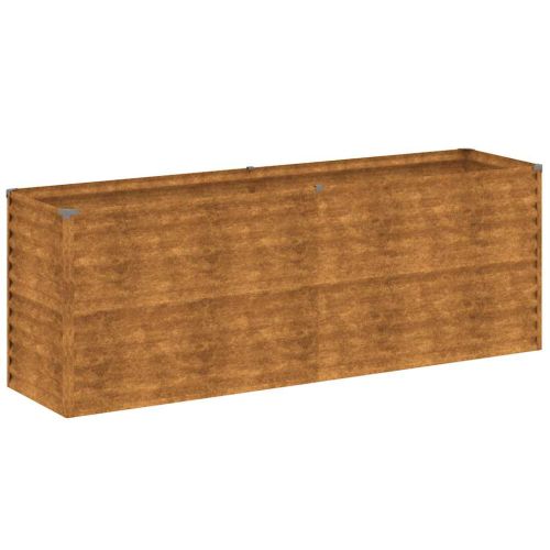Повдигната градинска леха 196x50x69 см, кортенова стомана