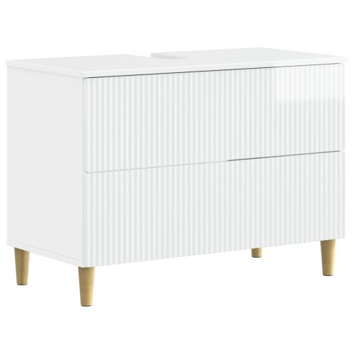 Комплект шкафове за баня от 2 части ARNHEM Бял гланц