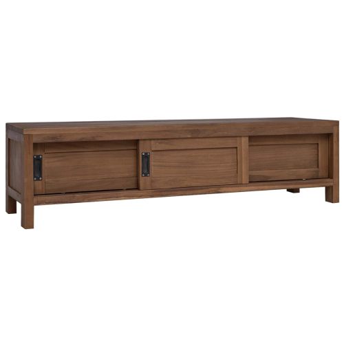 ТВ шкаф 110 x 30 x 30 см Солидно тиково дърво Натурално