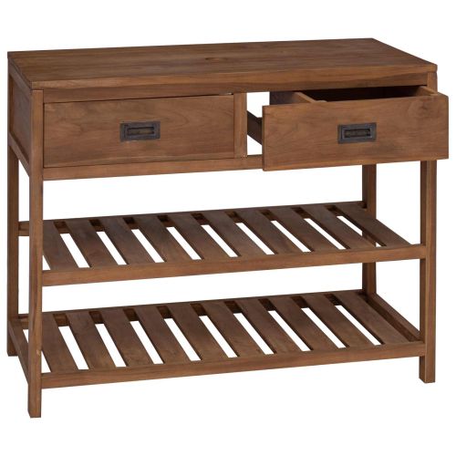 Шкаф за баня Натурално 90 x 45 x 75 cm Солидно тиково дърво