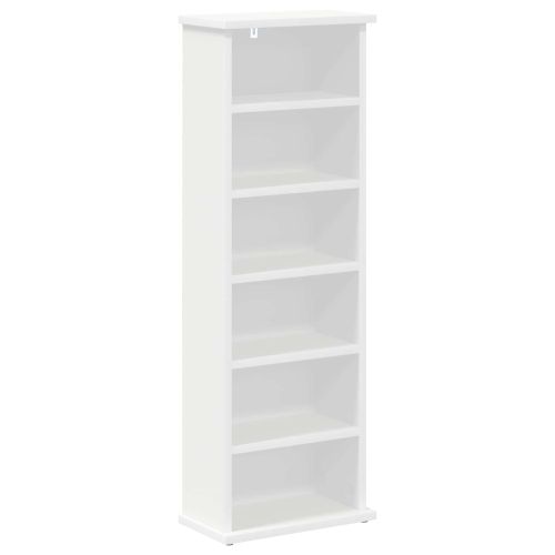 Кабинет за CD Бяло 32 x 17 x 92 см Инженерна дървесина