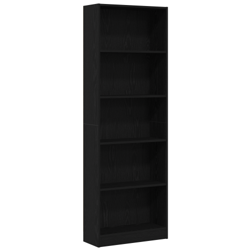 Рафт за книги 60 x 24 x 176 см Инженерна дървесина Черния дъб