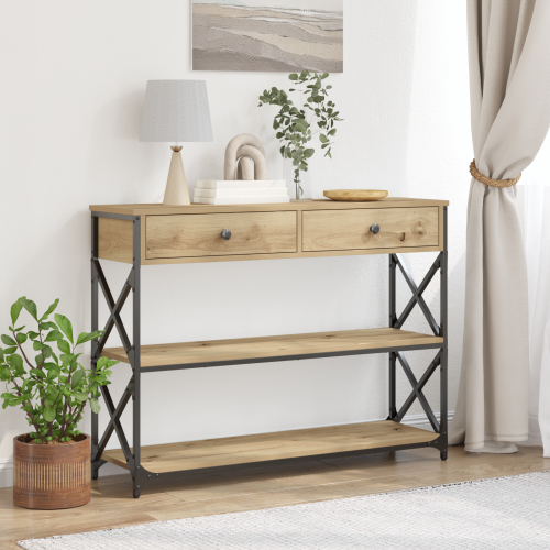 Конзолна маса дъб артизан 100 x 28 x 75 см