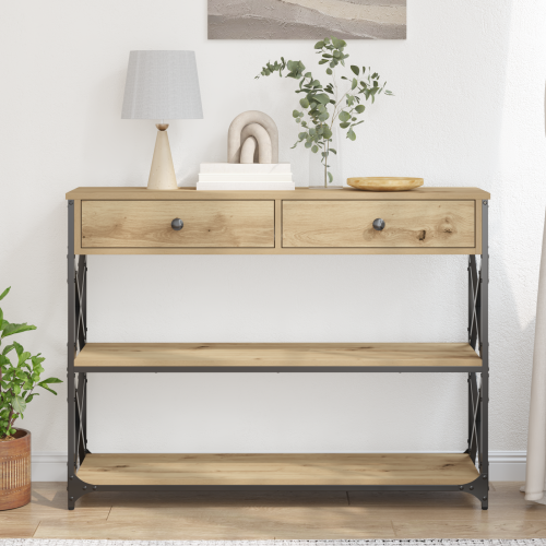 Конзолна маса дъб артизан 100 x 28 x 75 см