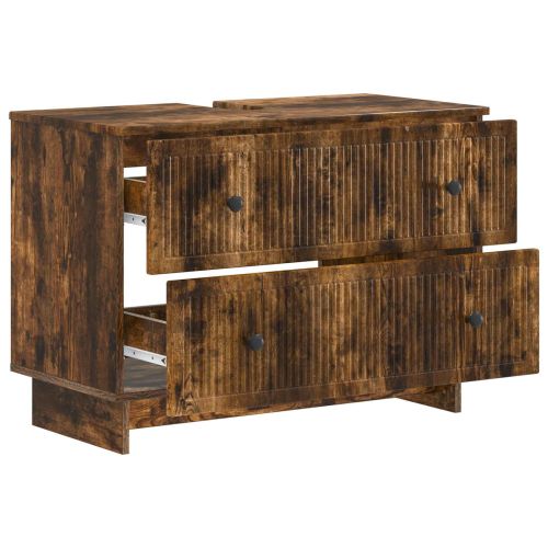 Шкаф за мивка в баня EDE Опушен дъб 82 x 41 x 59 см