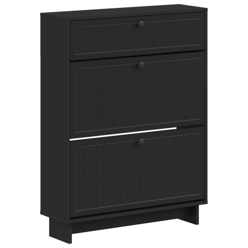 Шкаф за обувки EDE 78 x 24 x 103 см Инженерна дървесина Черно