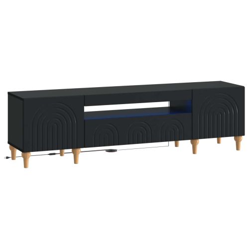 LED телевизионен кабинет ALKMAAR 153 x 35 x 43 см Черно
