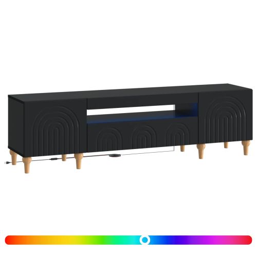 LED телевизионен кабинет ALKMAAR 153 x 35 x 43 см Черно