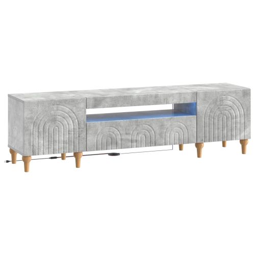 LED телевизионен кабинет ALKMAAR 153 x 35 x 43 см Бетонно сиво