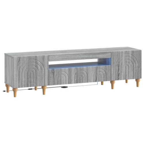 LED телевизионен кабинет ALKMAAR 153 x 35 x 43 см Сив Сонома