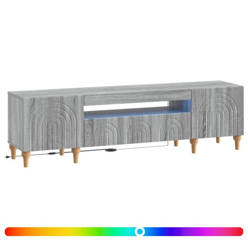 LED телевизионен кабинет ALKMAAR 153 x 35 x 43 см Сив Сонома