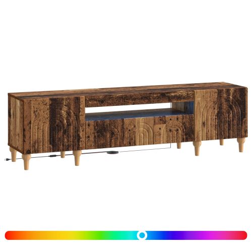 LED телевизионен кабинет ALKMAAR 153 x 35 x 43 см Старо дърво