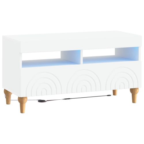 LED телевизионен кабинет ALKMAAR 81 x 35 x 43 см Бяло