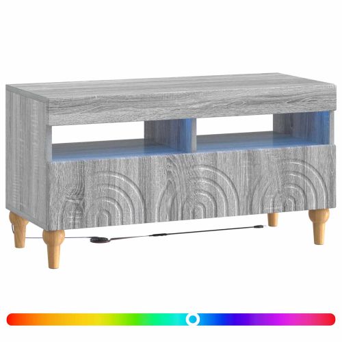 LED телевизионен кабинет ALKMAAR 81 x 35 x 43 см Сив Сонома