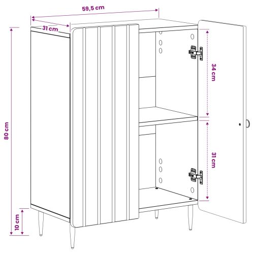 Шкаф за баня ZWOLLE Бетонно сиво 59,5 x 31 x 79,5 см