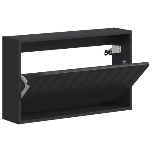 Стенно шкафче за обувки ZWOLLE 71 x 17 x 43 см Черно