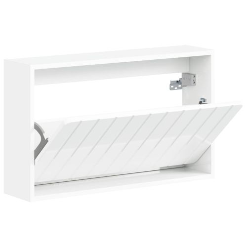 Стенно шкафче за обувки ZWOLLE 71 x 17 x 43 см Бял гланц